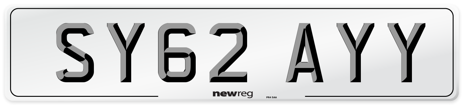 SY62 AYY Number Plate from New Reg